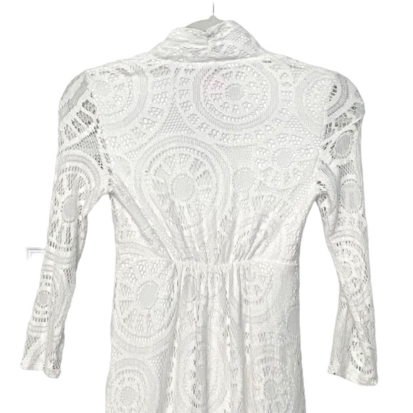 Lilly Pulitzer White Crochet 3/4 Sleeve Dress XS - Picture 5 of 7